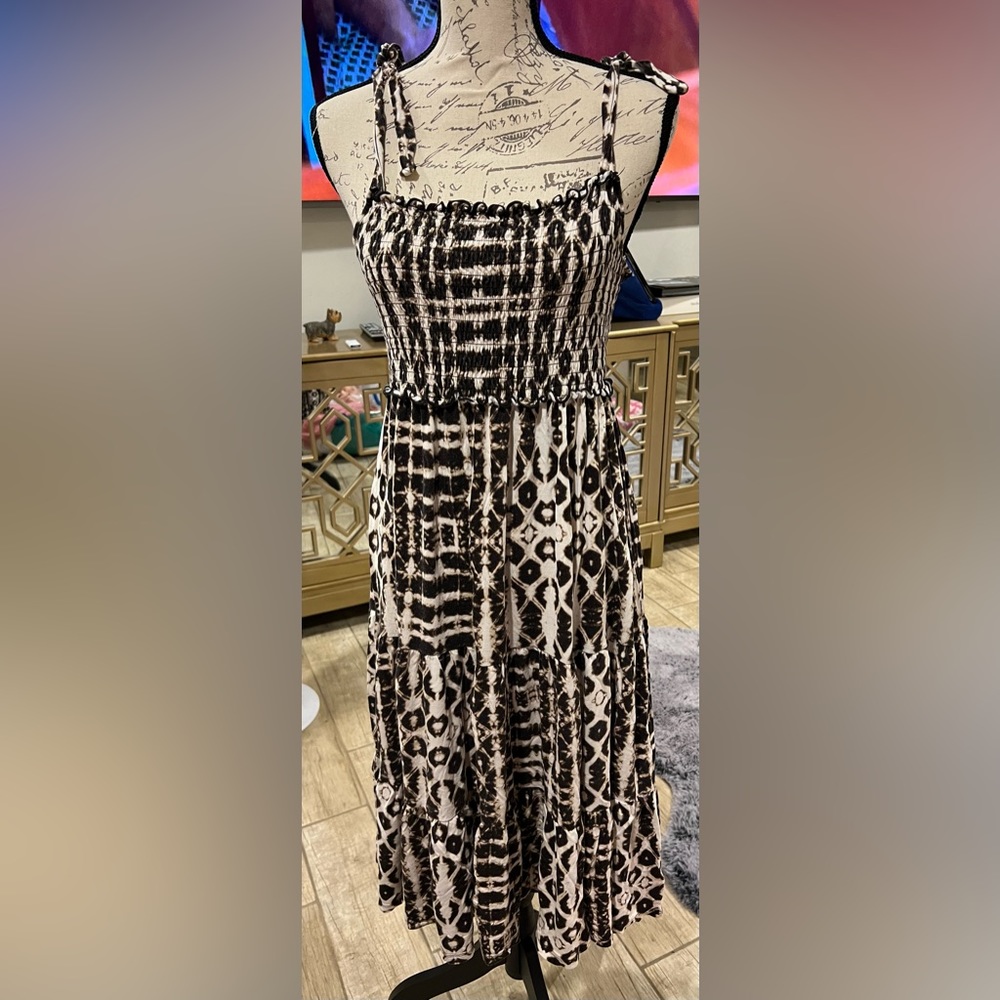 INC brown and cream, maxi dress size medium